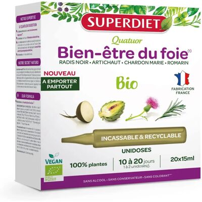 Superdiet Quatuor Bien-être du Foie Bio - 20 Unités - Publicité Superdiet Quatuor Bien-être du Foie Bio - 20 Unités - Publicité