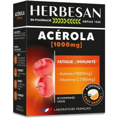 Herbesan Acerola Vitamin C Orange Kautabletten - Nahrungsergänzung Herbesan Acerola Vitamin C Orange Kautabletten - Nahrungsergänzung