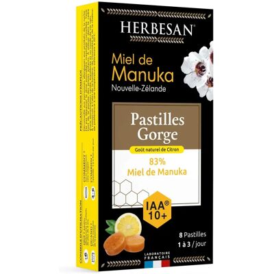 Herbesan Miel de Manuka IAA 10+ Pastilles Citron - Publicité Herbesan Miel de Manuka IAA 10+ Pastilles Citron - Publicité