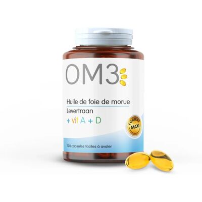 SUPERDIET OM3 Omega3 Tőkehalmájolaj + A + D vitamin lágykapszula 120 db SUPERDIET OM3 Omega3 Tőkehalmájolaj + A + D vitamin lágykapszula 120 db