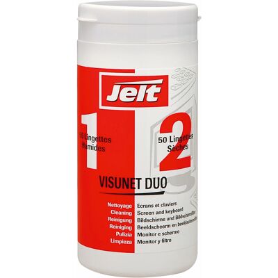 Jelt Visunet Duo Lingettes de Nettoyage - Pour Écrans et Claviers - Publicité Jelt Visunet Duo Lingettes de Nettoyage - Pour Écrans et Claviers - Publicité