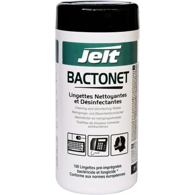Jelt BACTONET - Lingettes désinfectantes pour bureau - 100 pièces - Publicité Jelt BACTONET - Lingettes désinfectantes pour bureau - 100 pièces - Publicité