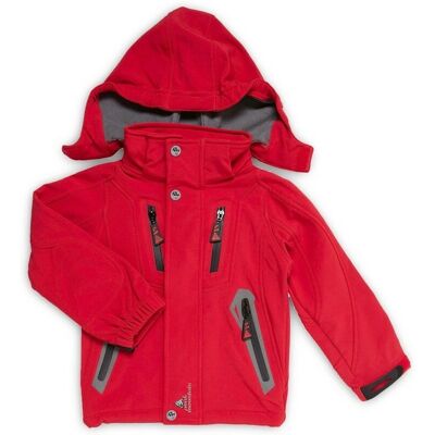 PEAK MOUNTAIN Ecilo Kinder Softshell Jas - Rood - 6 Jaar PEAK MOUNTAIN Ecilo Kinder Softshell Jas - Rood - 6 Jaar