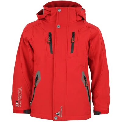 Peak Mountain Ecilo Kinder Softshell Jas - Rood - 10 Jaar Peak Mountain Ecilo Kinder Softshell Jas - Rood - 10 Jaar