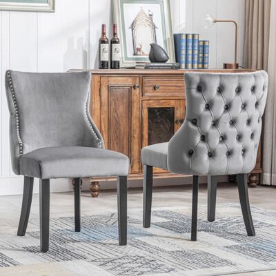 MODFU - Sedie da pranzo - velvet - grey - dining chairs MODFU - Sedie da pranzo - velvet - grey - dining chairs