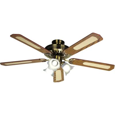 FARELEK BALEARES Noyer 132cm Ventilateur de Plafond Réversible avec Lumière - Publicité FARELEK BALEARES Noyer 132cm Ventilateur de Plafond Réversible avec Lumière - Publicité
