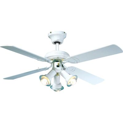 Ventilateur de plafond réversible Farelek Maldives - 107cm - 60W - Blanc - Publicité Ventilateur de plafond réversible Farelek Maldives - 107cm - 60W - Blanc - Publicité