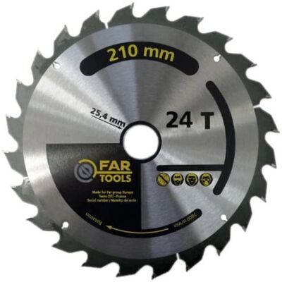 Lame de scie circulaire Fartools - 210 mm, 24 dents pour bois Lame de scie circulaire Fartools - 210 mm, 24 dents pour bois