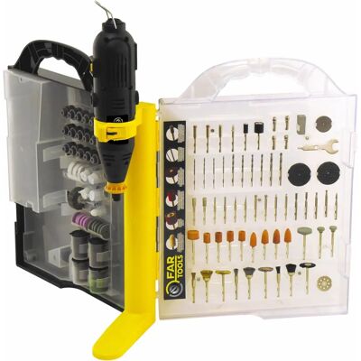 Kit Mini Meuleuse Fartools - 130W - 242 accessoires - Outil multifonction Kit Mini Meuleuse Fartools - 130W - 242 accessoires - Outil multifonction