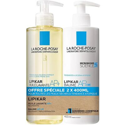 Ensemble La Roche-Posay Lipikar - Soins de la peau - Baume hydratant & Huile lavante - Publicité Ensemble La Roche-Posay Lipikar - Soins de la peau - Baume hydratant & Huile lavante - Publicité