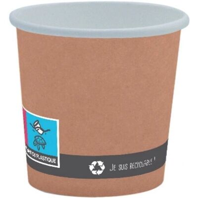 Gobelet en carton recyclable Kraft 10cl SPHERE - Lot de 50 - Publicité Gobelet en carton recyclable Kraft 10cl SPHERE - Lot de 50 - Publicité