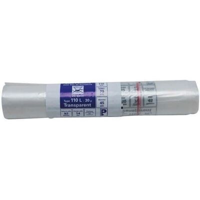 PUBLI EMBAL Sacs poubelle - 110L, 70x110cm, 30 microns, 25 pièces - Publicité PUBLI EMBAL Sacs poubelle - 110L, 70x110cm, 30 microns, 25 pièces - Publicité