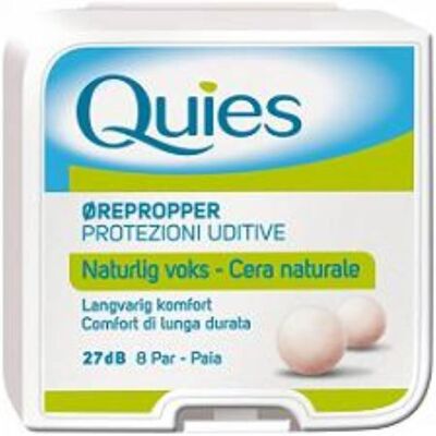 Tappi auricolari in cera naturale Quies 8 Paia - Protezione uditiva Tappi auricolari in cera naturale Quies 8 Paia - Protezione uditiva
