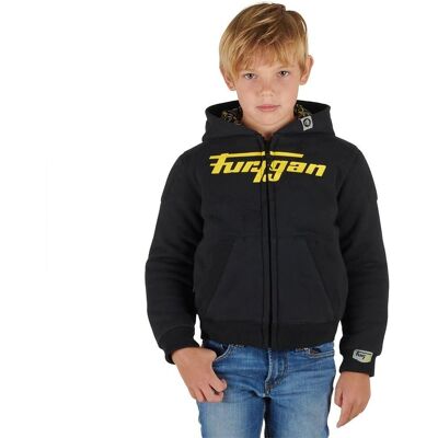 Furygan Luxio Evo Kinder Kapuzenjacke mit Reißverschluss - Unisex Schwarz Gelb Furygan Luxio Evo Kinder Kapuzenjacke mit Reißverschluss - Unisex Schwarz Gelb