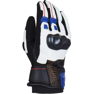 Guanti Moto Furygan Cordoba in Pelle - Blu/Perla/Rosso - L Guanti Moto Furygan Cordoba in Pelle - Blu/Perla/Rosso - L