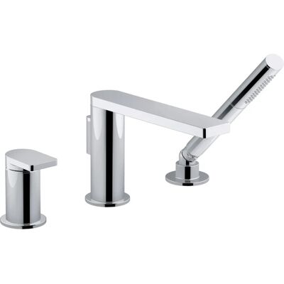 Jacob Delafon - Bathtub-Shower Mixer - Titanium - 3-Hole - Modern Design Jacob Delafon - Bathtub-Shower Mixer - Titanium - 3-Hole - Modern Design