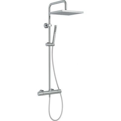 Jacob Delafon Modern Chrome Thermostatic Shower Column - Shower Head 280x280mm Jacob Delafon Modern Chrome Thermostatic Shower Column - Shower Head 280x280mm