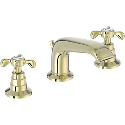 Jacob Delafon Cleo Retro Lavatory Mixer - Beige Gold - 3 Holes Jacob Delafon Cleo Retro Lavatory Mixer - Beige Gold - 3 Holes
