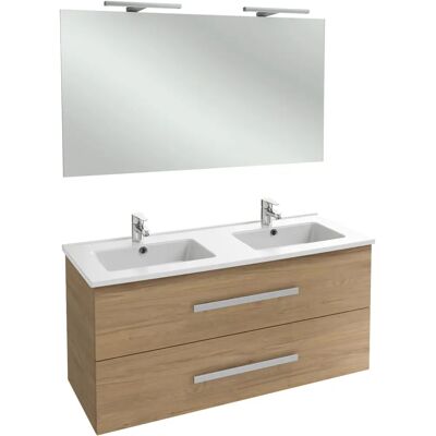 Jacob Delafon Double Meuble avec Miroir et LED - Design Contemporain - Publicité Jacob Delafon Double Meuble avec Miroir et LED - Design Contemporain - Publicité