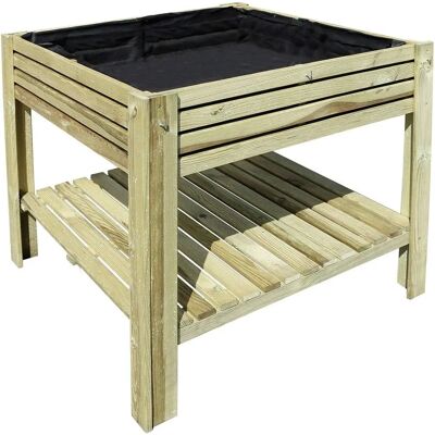 Jardipolys Carré Potager Surélevé en Bois - 80x80x80cm - Publicité Jardipolys Carré Potager Surélevé en Bois - 80x80x80cm - Publicité