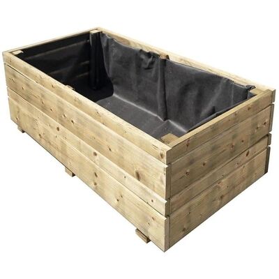 Jardipolys Bac à fleurs rectangulaire Oslo - 79L bois traité - Publicité Jardipolys Bac à fleurs rectangulaire Oslo - 79L bois traité - Publicité