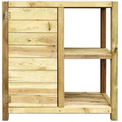 Table de jardin en bois Jardipolys - 84x86x45cm - Publicité Table de jardin en bois Jardipolys - 84x86x45cm - Publicité
