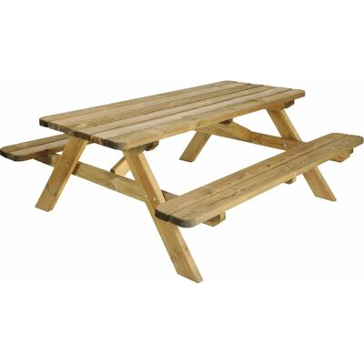 Table de Pique-Nique en Bois Jardipolys - 6 Places - Résistante et Durable - Publicité Table de Pique-Nique en Bois Jardipolys - 6 Places - Résistante et Durable - Publicité