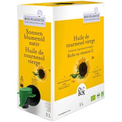 Huile de tournesol Bio Planete 3L - Vierge, Pressée à froid, Bio - Publicité Huile de tournesol Bio Planete 3L - Vierge, Pressée à froid, Bio - Publicité