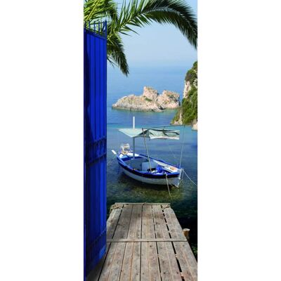PLAGE niebieski widok na morze naklejka na drzwi - 204x83cm PLAGE niebieski widok na morze naklejka na drzwi - 204x83cm