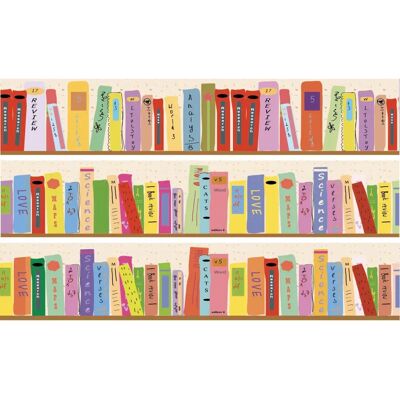 French Wall Sticker - Colorful Library Style Decor - 19.5cm x 100cm French Wall Sticker - Colorful Library Style Decor - 19.5cm x 100cm