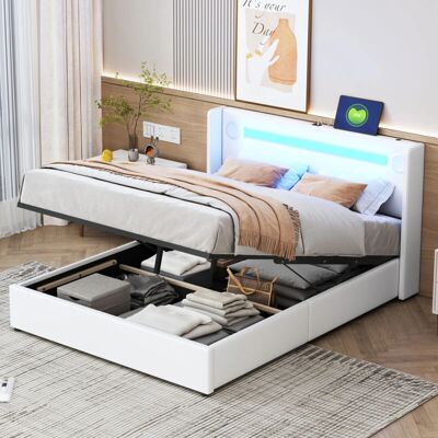 WISHDOR - Letto contenitore 140x200 cm - Cama con almacenamiento WISHDOR - Letto contenitore 140x200 cm - Cama con almacenamiento