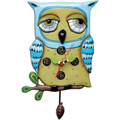 Allen Designs P1062 Owl Blue Resin Wall Clock - Wall Clock Allen Designs P1062 Owl Blue Resin Wall Clock - Wall Clock