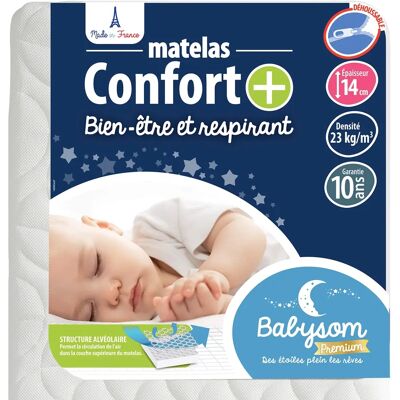 Babysom Barnmatta - 70x140cm - Andningsbar, Tvättbar Överdrag - Baby Confort+ Babysom Barnmatta - 70x140cm - Andningsbar, Tvättbar Överdrag - Baby Confort+