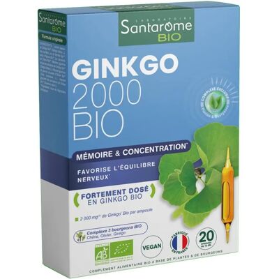 Santarome Bio Ginkgo Bio 2000 20 Ampoules - Nahrungsergänzung Santarome Bio Ginkgo Bio 2000 20 Ampoules - Nahrungsergänzung