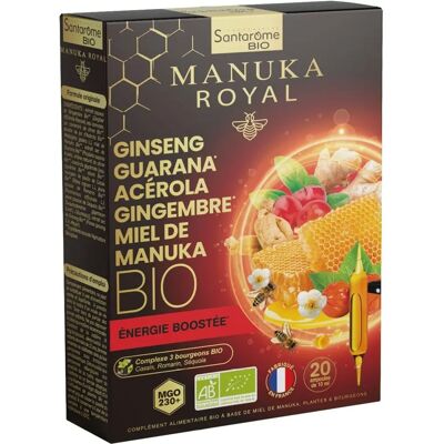 Santarome Royal Energy Boost - Organische Pflanzenextrakte & Manuka-Honig - 20 Ampullen Santarome Royal Energy Boost - Organische Pflanzenextrakte & Manuka-Honig - 20 Ampullen