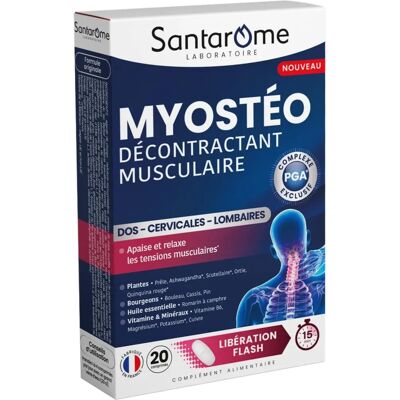 Santarome - Myostéo Décontractant - 20 comprimés - Complément alimentaire - Publicité Santarome - Myostéo Décontractant - 20 comprimés - Complément alimentaire - Publicité