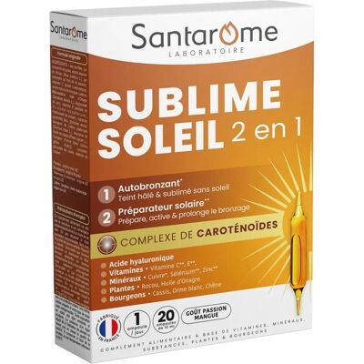 Santarome Sublime Soleil 2 en 1 Complément Alimentaire - 20x10ml - Publicité Santarome Sublime Soleil 2 en 1 Complément Alimentaire - 20x10ml - Publicité