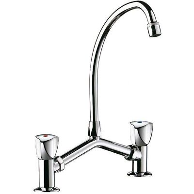 Delabie Mezclador de Lavabo a 2 agujeros - Válvulas Long-Life - 100-240mm Delabie Mezclador de Lavabo a 2 agujeros - Válvulas Long-Life - 100-240mm