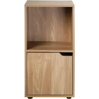 Bibliothèque en Bois Casame - 2 Étagères avec Porte - Publicité Bibliothèque en Bois Casame - 2 Étagères avec Porte - Publicité