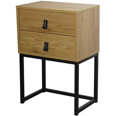 Table de nuit Casame 2 tiroirs - Moderne, Facile à assembler, Bois durable, Stable - Publicité Table de nuit Casame 2 tiroirs - Moderne, Facile à assembler, Bois durable, Stable - Publicité