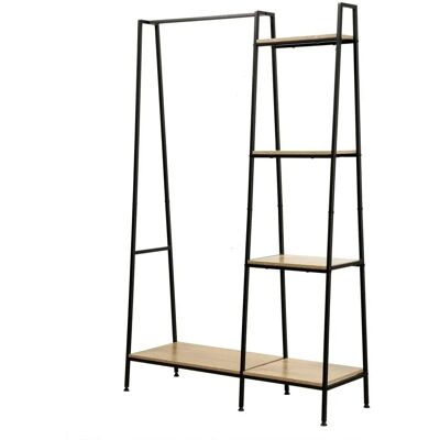 Calicosy Industrial Wardrobe with 4 Shelves - Brown Calicosy Industrial Wardrobe with 4 Shelves - Brown