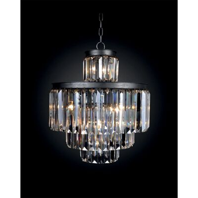 Signature - Grey glass metal 52cm - Pendant lamp Signature - Grey glass metal 52cm - Pendant lamp