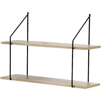 Étagère Murale CASÂME 2 Niveaux Bois Clair - Rangement & Décoration - Publicité Étagère Murale CASÂME 2 Niveaux Bois Clair - Rangement & Décoration - Publicité