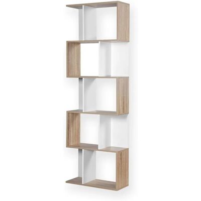 CASÂME Bibliothèque Bois et Blanc 180cm - Rangement Moderne - Publicité CASÂME Bibliothèque Bois et Blanc 180cm - Rangement Moderne - Publicité