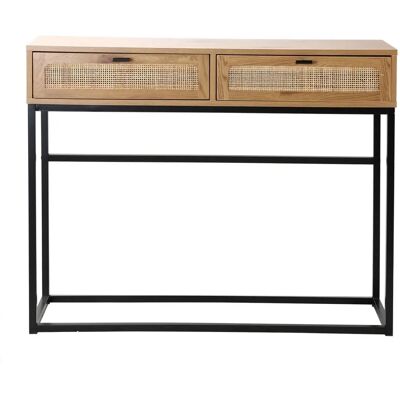 Calicosy Console with 2 Drawers - Rattan - 100cm Calicosy Console with 2 Drawers - Rattan - 100cm