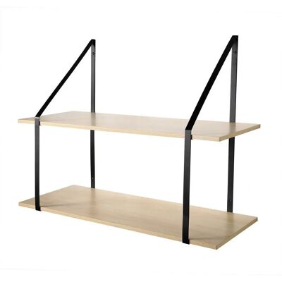 CASÂME Étagère Murale - Profonde, 2 Niveaux - 80x30x60cm - Bois Clair - Publicité CASÂME Étagère Murale - Profonde, 2 Niveaux - 80x30x60cm - Bois Clair - Publicité