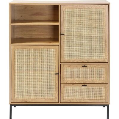 CASAME Jaya Credence - Rotin Naturel - Bois Clair - 100x120 cm - Publicité CASAME Jaya Credence - Rotin Naturel - Bois Clair - 100x120 cm - Publicité