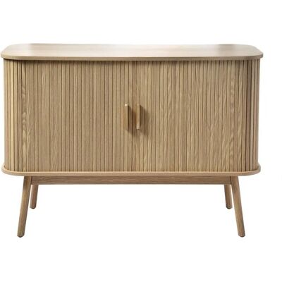 CASAME Credenza - Décor vintage en bois avec 2 portes coulissantes - L110cm - Publicité CASAME Credenza - Décor vintage en bois avec 2 portes coulissantes - L110cm - Publicité