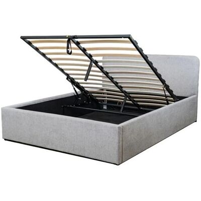 CALICOSY - Cama canapé 140x190 cm - cabecero - gris - Bed CALICOSY - Cama canapé 140x190 cm - cabecero - gris - Bed