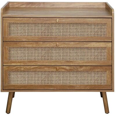 CALICOSY PALMO 3-Drawer Natural Rattan Chest - Furniture CALICOSY PALMO 3-Drawer Natural Rattan Chest - Furniture